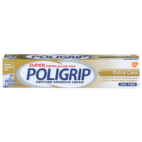 Poligrip Extra Care Denture Adhesive Cream - 2.2 Ounce