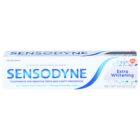 Sensodyne Extra Whitening Toothpaste For Sensitive Teeth And Cavity Prevention - 4 Ounce