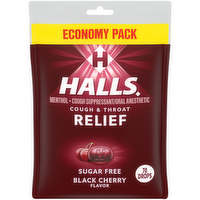 Halls Relief Black Cherry Relief Sugar Free Flavor Cough Drops, Economy Pack, 1 Bag 70 Total Drops - 7.66 Ounce