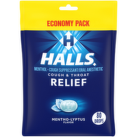 Halls Relief Mentho-Lyptus Flavor Economy Pack Menthol Cough Suppressantoral Anesthetic - 80 Count