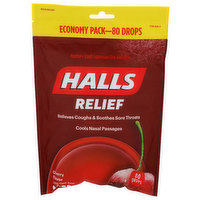Halls Cherry Flavor Economy Pack Menthol Cough Suppressantoral Anesthetic - 80 Count
