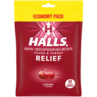 Halls Relief Cherry Flavor Economy Pack Menthol Cough Suppressantoral Anesthetic - 80 Count
