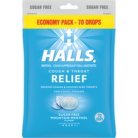 HALLS Relief Mountain Mentholyptus Menthol Sugar Free Cough Drops, Economy Pack - 7.66 Ounce