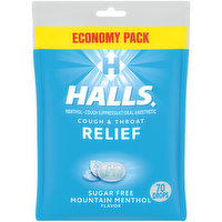 Halls Relief Mountain Menthol Flavor Sugar Free Economy Pack Cough Suppressantoral Anesthetic - 70 Count