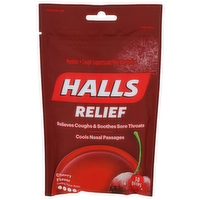 Halls Cherry Flavor Menthol Cough Suppressantoral Anesthetic - 30 Count