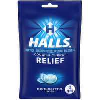 Halls Relief Mentho-Lyptus Flavor Menthol Cough Suppressantoral Anesthetic - 30 Count