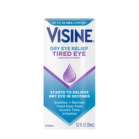 Visine Dry Eye Relief Tired Lubricant Drops - 0.5 Fluid Ounce