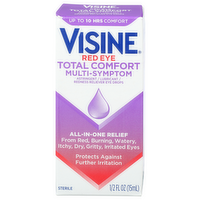 Visine Total Comfort Multi-Symptom Astringent Lubricant Redness Reliever Eye Drops - 0.5 Fluid Ounce