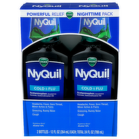 Vicks Nyquil Powerful Relief Nighttime Pack Cold & Flu - 12 Fluid Ounce - 2 Count