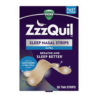 Vicks Zzzquil Sleep Nasal Strips, Tan Snoring Relief From Congestion, Works Instantly, Reduces For Less And Better Drug Free, 26 - 26 Count