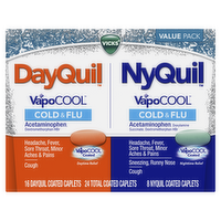 Vicks DayQuil & NyQuil VapoCOOL Cold & Flu Caplets - 0.51 Pound