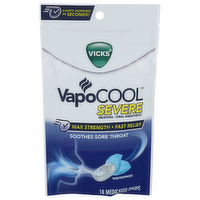 Vicks Vapocool Severe Winterfrost Max Strength Fast Relief Menthol Oral Anesthetic - 18 Count