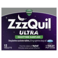 Vicks Zzzquil Ultra, Sleep Aid, Doxylamine Succinate Aids For Adults, Nighttime 12 Tablets - 12 Count