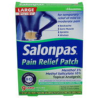 Salonpas Pain Relief Patch, Large - 9 Count