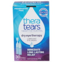 Thera Tears Lubricant Eye Drops Dry Therapy - 0.02 Fluid Ounce - 30 Count