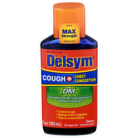 Delsym Cherry Flavored Liquid Cough+ Chest Congestion Dm - 6 Fluid Ounce