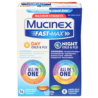Mucinex Fast-Max Value Pack Day Night Cold & Flu - 24 Count