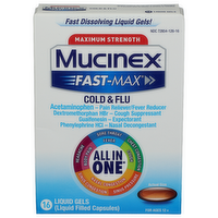 BROOKSHIRE'S Mucinex Fast Max Lqd Gel Cld Flu - 16 Count