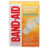Band-Aid Assorted Sizes Infection Defense With Neosporin Adhesive Bandages - 20 Count