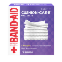 Band-Aid Brand Of First Aid Products Cushion-Care Gauze Pads, 2 Inches By Inches - 10 Count