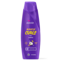 Aussie Miracle Curls Shampoo For Curly Hair With Coconut Oil, Paraben Free - 12.1 Ounce