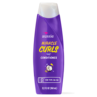 Aussie Miracle Curls Conditioner With Coconut Oil, Paraben Free - 12.1 Ounce