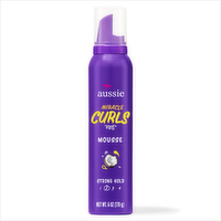 Aussie Miracle Curls Mousse For Curly Hair And Frizz Reduction, Silicone Free - 6 Ounce