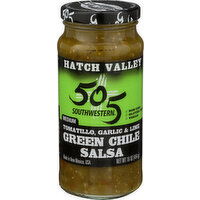 505 Southwestern Hatch Valley Green Chile Salsa w Garlic, & Lime Tomatillo Garlic & Lime - 16 Ounce