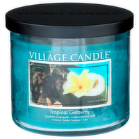 Village Candle Crushed Pineapple, Sweet Coconut Milk Tropical Getaway - 14 Ounce
