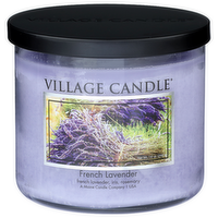 Village Candle French Lavender, Iris, Rosemary Black Decor - 14 Ounce