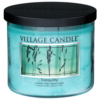 Village Candle Cyclamen, Lotus, Agave, Amber Black Decor Tranquility - 14 Ounce