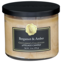 Gentlemen's Collection By Village Candle Bergamot & Amber Three Wick - 18 Ounce