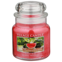 Village Candle Juicy Watermelon, Refreshing Cucumber Summer Slices - 13.75 Fluid Ounce