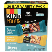 Kind Minis Multipack Dark Chocolate Nuts & Sea Salt__caramel Almond & Sea Salt - 0.7 Ounce - 20 Count
