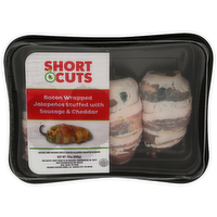 SHORT CUTS Sausage & Cheese Bacon Wrapped Jalapenos Stuffed With Sausage & Cheddar - 12 Ounce