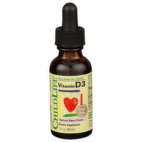 CHILDLIFE ESSENTIALS Vitamin D3 Drops Liquid Natural Berry - 1 Fluid Ounce