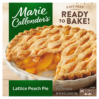 Marie Callender's Lattice Peach Pie, Ready To Bake Frozen Dessert - 40 Ounce