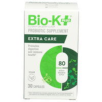 BIO-K PLUS Capsule Probiotic BIO-K+ Extra Care 80B 30 Caps 80 Billion Capsules - 30 Count
