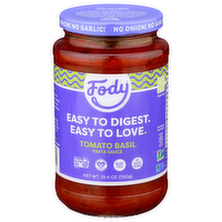 Fody Gut-Friendly Pasta Low Fodmap Tomato Basil Sauce - 19.4 Ounce