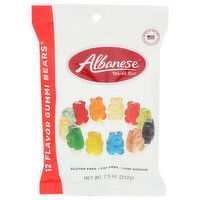 ALBANESE WORLD'S BEST Cherry, Strawberry, Mango, Pineapple, Lemon, Orange, Green Apple, Watermelon, Pink Grapefruit, Lime, Blue Raspberry, Grape Gummi Bears 12 Flavor - 7.5 Ounce