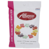 Albanese WORLD's Best Grape, Strawberry, Orange, Blue Raspberry, Cherry & Green Apple Mini Gummi Butterflies - 7.5 Ounce