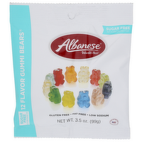 ALBANESE WORLD'S BEST Cherry, Strawberry, Mango, Pineapple, Lemon, Orange, Green Apple, Watermelon, Pink Grapefruit, Lime, Blue Raspberry, Grape Sugar Free Gummi Bears 12 Flavor - 3.5 Ounce