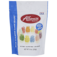 ALBANESE WORLD'S BEST Cherry, Strawberry, Mango, Pineapple, Lemon, Orange, Green Apple, Watermelon, Pink Grapefruit, Lime, Blue Raspberry, Grape 12 Flavor Gummi Bears Sour - 8 Ounce
