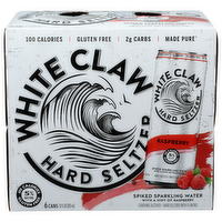White Claw Hard Seltzer Raspberry Spiked Sparkling Water - 12 Fluid Ounce - 6 Count