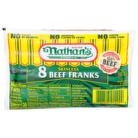 Nathan's Famous Skinless Beef Franks - 1.5 Ounce - 8 Count