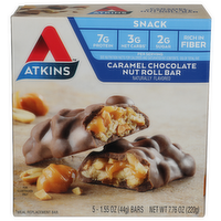 BROOKSHIRE'S Atkins Caramel Choc Nut Roll 5 - 1.552 Ounce - 5 Count