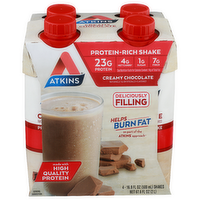 Atkins Creamy Chocolate Protein-Rich Shake - 16.9 Fluid Ounce - 4 Count