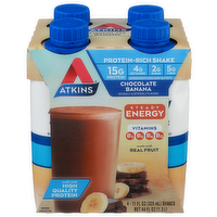 Atkins Chocolate Banana Protein Rich Shake - 11 Fluid Ounce - 4 Count