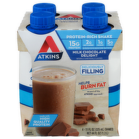 Atkins Milk Chocolate Delight Protein-Rich Shake - 11 Fluid Ounce - 4 Count