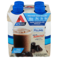 Atkins Dark Chocolate Royale Protein-Rich Shake - 11 Fluid Ounce - 4 Count